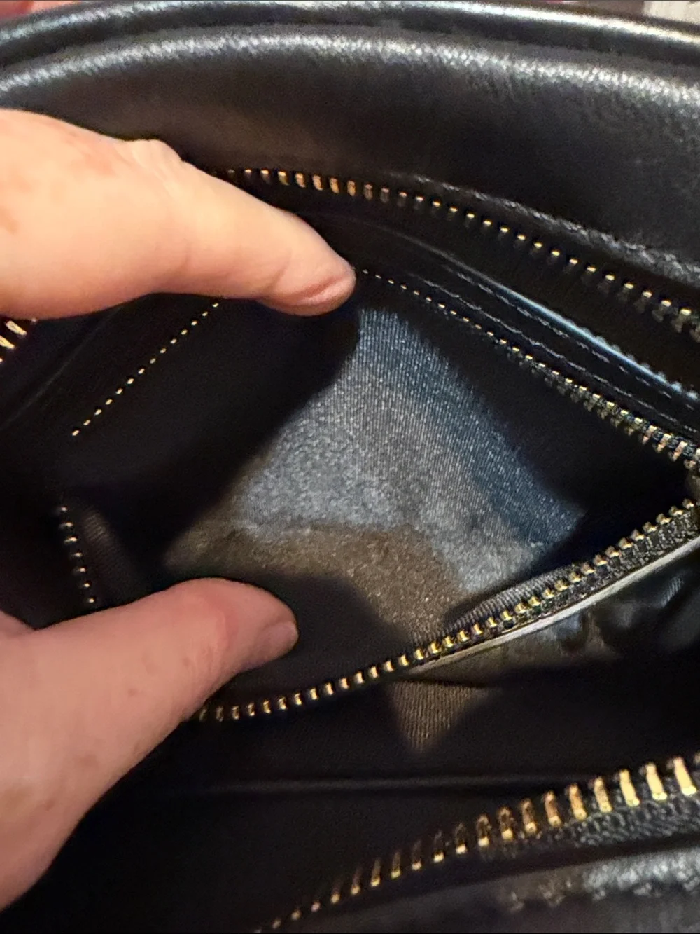 Etienne Aigner Black Leather Crossbody with Embossed 'A'